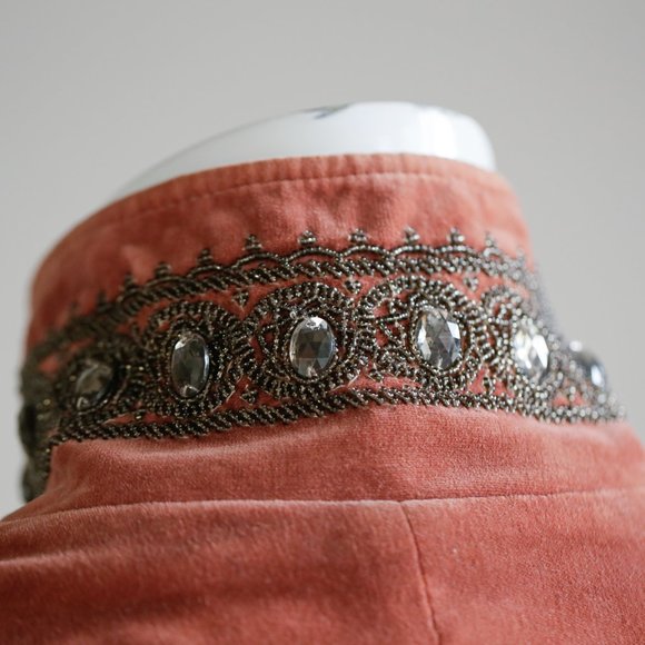 Velvet embroidered beaded Blazer Jacket - Picture 12 of 15